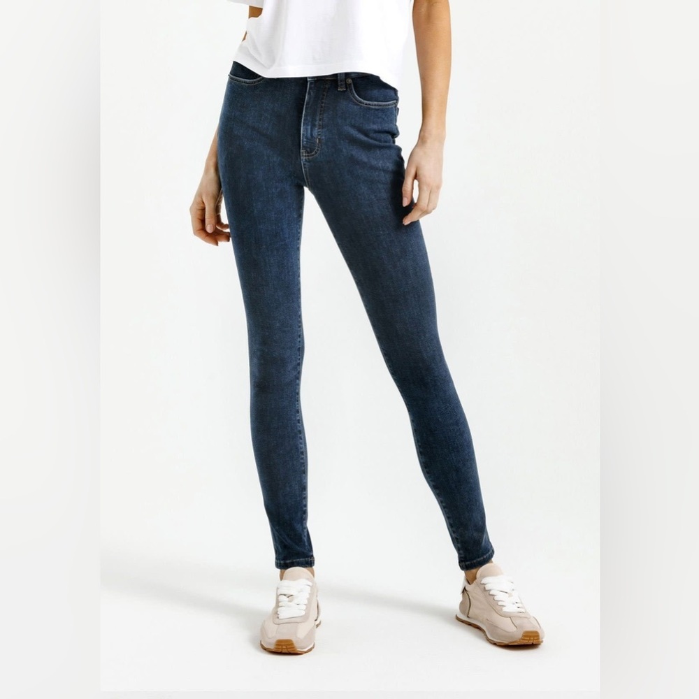 Du/er Womens Jeans 29x31 WFAK4118 High Rise Skinny Stretch Dark Wash‎